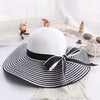 Scala Hats Wind Black White Striped Bowknot