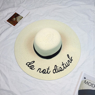 2018 New Sun Hat Ladies "Do Not Disturb" Letter Wide