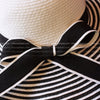 Scala Hats Wind Black White Striped Bowknot