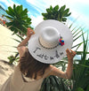 See The Sea White Brim Hat With Rainbow Pom Pom