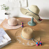 See The Sea White Brim Hat With Rainbow Pom Pom