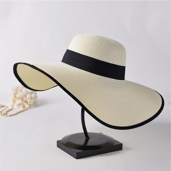 White Braided & Banded Sun Hat