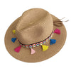 Straw Hat For Women with a Multicolor Chain