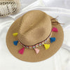 Straw Hat For Women with a Multicolor Chain