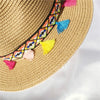 Straw Hat For Women with a Multicolor Chain