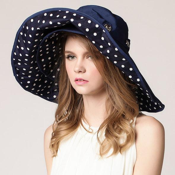 Sun Hat Design Flower Foldable Brimmed