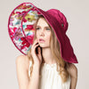 Sun Hat Design Flower Foldable Brimmed