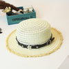 Sun Hat Straw with Large Brim Elegant Flowers