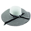 Scala Hats Wind Black White Striped Bowknot