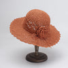 Sun hat with a pretty flower Crochet