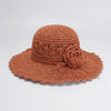 Sun hat with a pretty flower Crochet