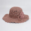 Sun hat with a pretty flower Crochet