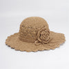 Sun hat with a pretty flower Crochet