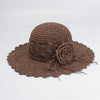 Sun hat with a pretty flower Crochet